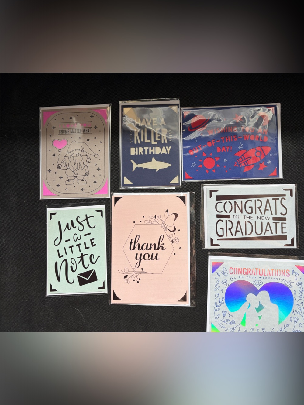 Assorted Hand Made Greeting Card Set - Thank You, Congrats & Birthday, Wedding